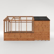 12 x 6  Mercia Greenhouse and Shed Combi - Isolated side view