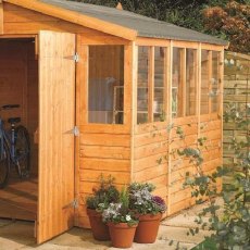 9x6 Rowlinson Workshop Apex Garden Shed - side angle