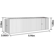 20 x 10 (5.96m x 3.00m) Mercia Absco Metal Utility Workshop - Dimensions