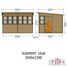 Shire Sun Pent Shiplap Potting Shed - Isolated view