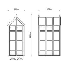 4 x 3 Forest Victorian Walkaround Greenhouse - Dimensions