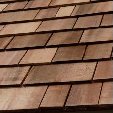 6 x 4  Forest Retreat Redwood Lap Pressure Treated Shed - Moss Green - Detail of shingle roof