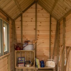 6 x 4  Forest Retreat Redwood Lap Pressure Treated Shed - Moss Green - Interior