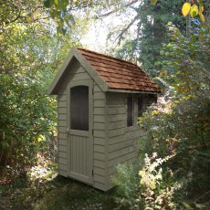 6 x 4  Forest Retreat Redwood Lap Pressure Treated Shed - Moss Green - Dimensions