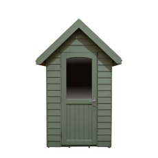 6 x 4  Forest Retreat Redwood Lap Pressure Treated Shed - Moss Green - Woodland setting