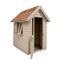 6 x 4  Forest Retreat Redwood Lap Pressure Treated Shed in Natural Cream - Dimensions