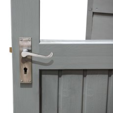 6 x 4  Forest Retreat Redwood Lap Pressure Treated Shed in Pebble Grey - Detail of door hinges