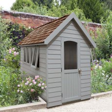 8 x 5 Forest Retreat Pressure Treated Redwood Lap Shed - Pebble Grey