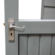 8 x 5 Forest Retreat Pressure Treated Redwood Lap Shed Pebble Grey - Detail of door hinge