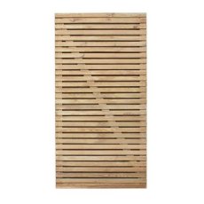 6ft High Forest Contemporary Double-Sided Slatted Gate - Pressure Treated