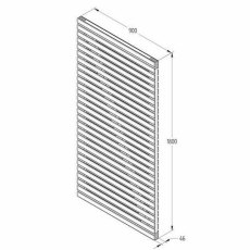 6ft High Forest Contemporary Double-Sided Slatted Gate - Dimensions