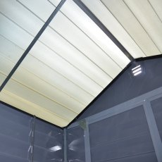 4 x 6 Palram Skylight Plastic Apex Shed - Grey - with skylights