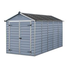 6x12 Palram Skylight Plastic Apex Shed - Grey - isolated view