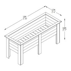 Forest Deep Root Planter - Pressure Treated - 6ft Long - diagram