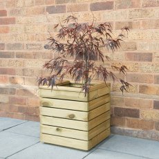 Forest Linear Planter - Square - Pressure Treated - 1ft 3inch - displaying red shrub