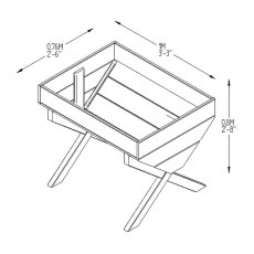 Forest Kitchen Garden Trough - Pressure Treated -  3ft 3inch - diagram