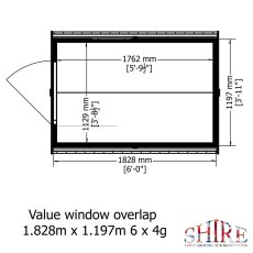 Shire 6 x 4 (1.83m x 1.16m) Shire Value Overlap Shed