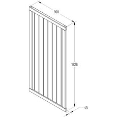 6ft High Vertical Tongue and Groove Gate - Pressure Treated - Dimensions