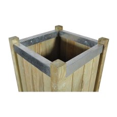 Forest Slender Planter - Large - Pressure Treated - close up of metal top