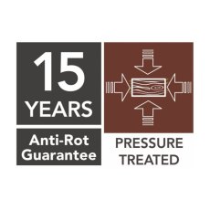 pressure treated and anti-rot guarantee logo