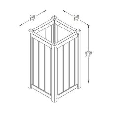 Forest Slender Planter - Small - Pressure Treated - dimensions