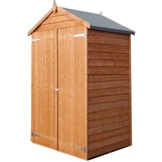 4 x 3 Shire Overlap Shed with Double Doors - pressure treated - unpainted