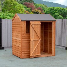 4x6 Shire Overlap Reverse Apex Shed - with door open on the right hand side