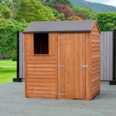 4x6 Shire Overlap Reverse Apex Shed - with window and door on right hand side