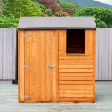 4x6 Shire Overlap Reverse Apex Shed -  front elevation with door closed