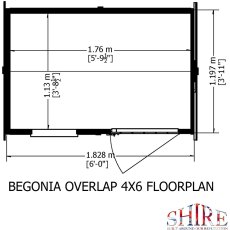 4x6 Shire Overlap Reverse Apex Shed -  floor plan