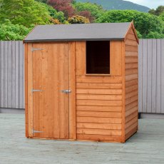 4x6 Shire Overlap Reverse Apex Shed - with window and door on the left hand side