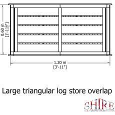 4x2 Shire Large Triangular Log Store - Pressure Treated - diagram side elevation