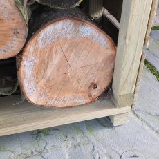 3x1.5 Shire Tall Wall Log Store - Pressure Treated - close up with of logs