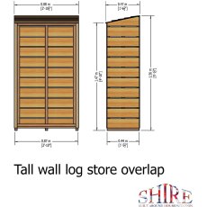 3x1.5 Shire Tall Wall Log Store - Pressure Treated - diagram