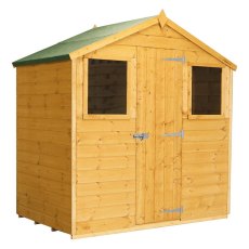 4 x 6 Mercia Shiplap Apex Shed - white background- angle view - doors closed