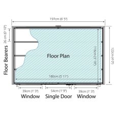 4 x 6 Mercia Shiplap Apex Shed - dimensions