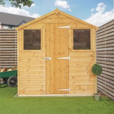 4 x 6 Mercia Shiplap Apex Shed - in situ - front view
