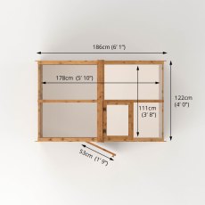 4 x 6 Mercia Traditional Greenhouse - floor plan