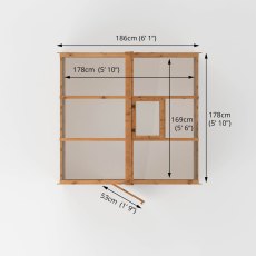 6 x 6 Mercia Traditional Greenhouse - floor plan