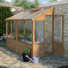 8 x 4 Mercia Evesham Lean-to Greenhouse - in situ