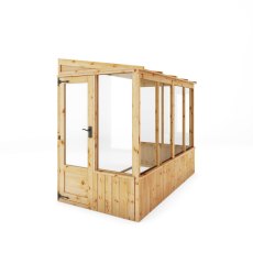 8x4 Mercia Premium Lean-to Greenhouse - isolated - doors closed