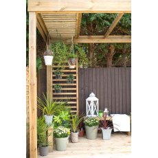 Forest Dining Pergola - Pressure Treated - decorated with plants and features