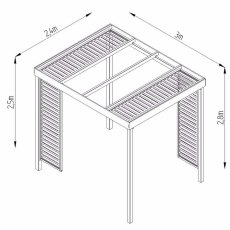 Forest Dining Pergola - Pressure Treated - dimensions