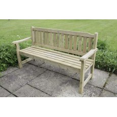 Forest Rosedene 5ft Bench - Pressure Treated - on paved area