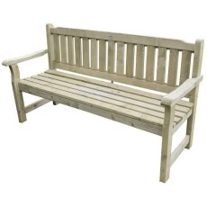 Forest Rosedene 5ft Bench - Pressure Treated - isolated view from side angle
