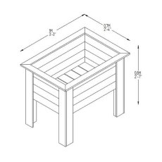 Forest Deep Root Planter - Pressure Treated - 3ft Long - dimensions