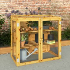 4 x 2 Mercia Mini Greenhouse - in situ, doors closed