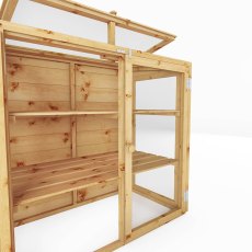 4 x 2 Mercia Mini Greenhouse - hero shot, door opening