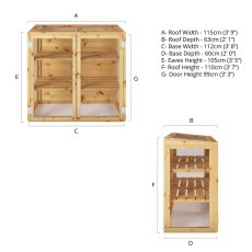 4 x 2 Mercia Mini Greenhouse - dimensions