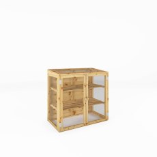 4 x 2 Mercia Mini Greenhouse - white background, doors closed